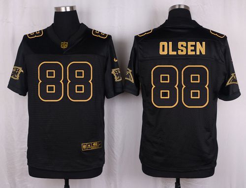 Nike Panthers #88 Greg Olsen Black Men's Stitched NFL Elite Pro Line Gold Collection Jersey